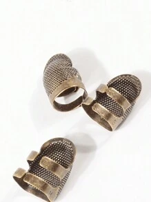 1 Bộ-2 Chiếc Quần Áo Handmade Dụng Cụ Bảo Vệ May Kim Loại Bảo Vệ Ngón Tay, Nhiều Kích Cỡ Và Màu Sắc Có Sẵn - Đồng - Xem 4