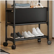 Shoe Rack For Closet, Shoe Organizer With Hat, Coat Rack, Entryway Shelf For Storage Shoe Rack + Bag Rack Clothes Hats Stylish Easy To Assemble - Black and White - View 3