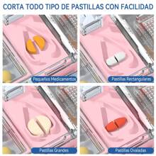 Cortador de Pastillas Pequeñas, Triturador De Pastillas, Moledor de Pastillas, Partidor de Pastillas con Cortador de Pastillas 3 en 1, Pill Cutter para Dividir Medicamentos y Vitaminas - Rosa - Ver 5