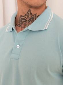 Men Polo Shirts - 淺藍色 - 查看 3