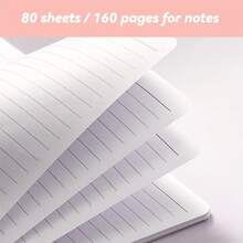 螺旋筆記本-1包橫線筆記本,5.6'' X 8.25'',每本80頁/ 160頁,螺旋式日記本,採用雙金屬鐵絲環裝訂,女性專用日記,3種顏色,綠色,藍色,粉紅色,行書本 - 紅色 - 查看 4