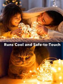 1入組/2入組/6入組-小仙女燈,led 電池操作小仙女燈,10.5 英尺30 Led彈性螢火蟲mason Jar燈迷你串燈適用於diy婚禮派對臥室聖誕節裝飾,假日派對裝飾燈聖誕樹裝飾燈(暖白色)