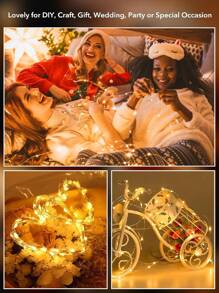 1入組/2入組/6入組-小仙女燈,led 電池操作小仙女燈,10.5 英尺30 Led彈性螢火蟲mason Jar燈迷你串燈適用於diy婚禮派對臥室聖誕節裝飾,假日派對裝飾燈聖誕樹裝飾燈(暖白色)
