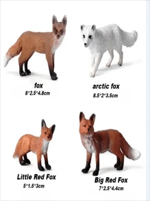北極動物模型套裝,4入組紅狐收藏品 - 大紅狐狸系列 - 查看 12