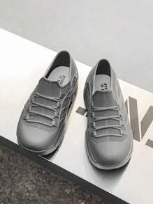 男士防水戶外運動灰色短筒塑料雨靴 - 灰色 - 查看 2