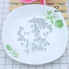 100/200/500pcs 7mm Acrylic Flat Round Alphabet Beads, A-Z Letter Pattern Spacer Beads For Diy Earring, Bracelet, Necklace, Jewelry Making - Multicolor - View 3