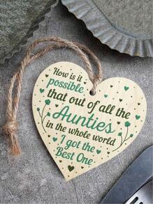 1Pc Quà tặng vui nhộn cho dì, Biển báo trang trí hình trái tim bằng gỗ, Tất cả các dì trên toàn thế giới Tôi có biển báo tuyệt nhất Biển báo trang trí nhà cửa, Trang trí phòng, Trang trí nhà cửa, Trang trí phòng, Trang trí tường - Nhiều màu - Xem 2