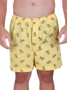 Men's  Canção Underwear Pajamas Adult Sleep Shorts - Màu vàng - Xem 3