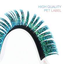 混合色聖誕派對化妝閃光時尚閃亮彩色假睫毛延長捲個人睫毛延長 - C - 查看 3