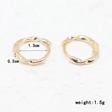 1 對復古扭紋圓形設計耳箍適合女士日常派對佩戴 - 金色 - 查看 3