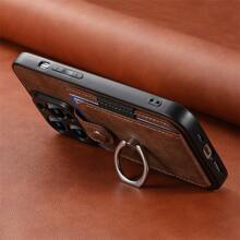 1入黑色休閒商務防盜刷痕手機殼,內置卡槽和手指環扣,兼容iphone - 黑色 - 查看 12