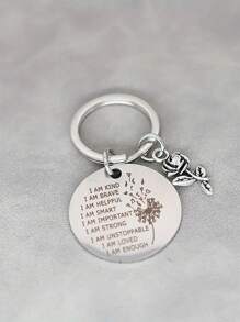 Inspirational Keyring For Men, I Am Enough, Affirmations For Men, Mental Health Gift For Son, Friends Gift, I Am Kind Smart, Uplifting Gift - Silver - View 4