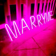 1 pieza Lámpara con letra LED encendida, decoración romántica de propuesta rosa con luz de neón, decoración de escritorio o de pared, luces de palabras DIY alimentadas por USB o batería como LOVE, HAPPY BIRTHDAY, MARRY ME, MERRY CHRISTMAS, adecuada para habitación de niña, dormitorio, bar, camping, fiesta de cumpleaños, San Valentín, boda, regalo de Navidad - Blanco - Ver 3