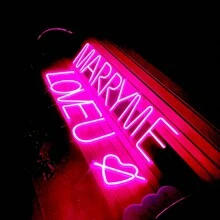 1 pieza Lámpara con letra LED encendida, decoración romántica de propuesta rosa con luz de neón, decoración de escritorio o de pared, luces de palabras DIY alimentadas por USB o batería como LOVE, HAPPY BIRTHDAY, MARRY ME, MERRY CHRISTMAS, adecuada para habitación de niña, dormitorio, bar, camping, fiesta de cumpleaños, San Valentín, boda, regalo de Navidad - Blanco - Ver 5