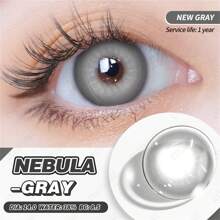 EYESHARE 眼影共享吸血鬼紅色隱形眼鏡新設計cosplay隱形眼鏡,年度2入/組有色鏡片 - 灰色 - 查看 2