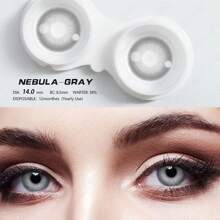 EYESHARE 眼影共享吸血鬼紅色隱形眼鏡新設計cosplay隱形眼鏡,年度2入/組有色鏡片 - 灰色 - 查看 6
