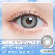 EYESHARE 眼影共享吸血鬼紅色隱形眼鏡新設計cosplay隱形眼鏡,年度2入/組有色鏡片 - 灰色 - 查看 7