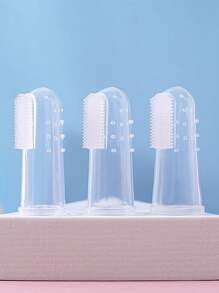 2pcs Silicone Finger Toothbrush, Suitable For Dogs And Cats - Gentle Teeth Care, Easy To Clean Dental Cleaning Tool, Made Of Material, No Battery Required