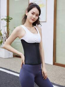 Sports Outdoor 1pc Women's Waist Belt Sporty Corset  For Slimming Stomach Shapewear Waist Trainer Corset - Black - View 3