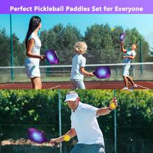 ENERFACE Pickleball Paddles,USAPA Approved Beautiful Pickleball Rackets Set,Wood/Fiberglass Surface Pickleballs Set with Pickleball Racket,Pickle Ball Paddles for Beginners & Pros - Màu tím - Xem 7