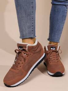 男女適用,輕便舒適的低筒防震雪靴,時尚風格,適合春季休閒、運動和日常穿著 - 卡其色 - 查看 4