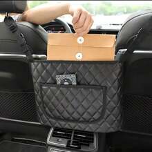 1pc Car Seat Storage Net Holder, Car Organizer, Black Minimalist - Black - View 3