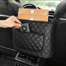 1pc Car Seat Storage Net Holder, Car Organizer, Black Minimalist - Black - View 2