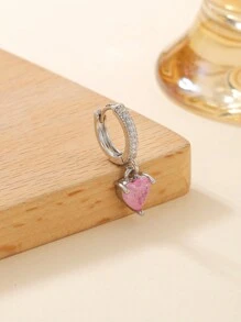 1個簡約的銅製心形小麥耳形模擬剪子十字吊墜穿刺肚臍環女男假日禮物(可用作耳環) - 心形 - 查看 1