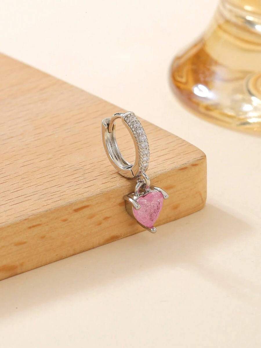 1個簡約的銅製心形小麥耳形模擬剪子十字吊墜穿刺肚臍環女男假日禮物(可用作耳環) - 心形 - 查看 1