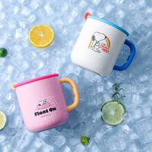 SNOOPY 1個帶陶瓷內襯和不銹鋼外殼的糖果色杯子,便攜式保溫冷熱水杯,適用於女性 - 白色 - 查看 3