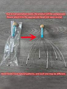 1pc Octopus Scalp Massager Octopus Massage Claw Manual Head Massager Head Grabber - Multicolor - View 3