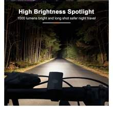 Usb可充電自行車車燈套裝,前燈配尾燈易安裝3種模式自行車配件 - 黑色 - 查看 7