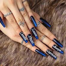 24入組3D黃道帶指甲貼紙，合金製造十二星座，處女座，獅子座，白羊座，金牛座，雙子座，山羊座貼紙，適用於自行設計指甲藝術裝飾 - 金色 - 查看 7