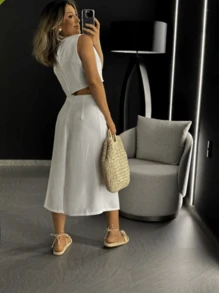 Women Two-piece Outfits - trắng - Xem 3