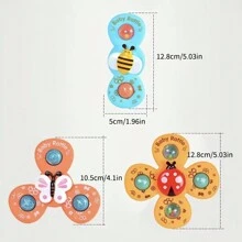 Baby & Toddler Cartoon Suction Cup Rotating Spinning Top Rattle Toy, Teething, Developmental, 1-3 Years Old, 6 Months+ (Random Color) - Multicolor - View 6