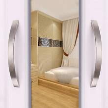 1個鋁合金家具拉手,刷銀廚房門把手,櫥櫃把手,抽屜旋鈕,衣櫥抽屜拉手 - 銀色 - 查看 3