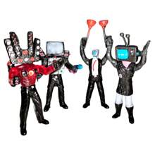 Skibidi Toilet Set 4 Pieces, Model, Toilet Toy, , Pvc. - Set 2 - View 1