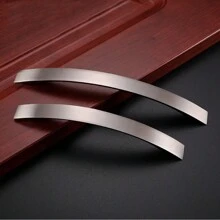 1個鋁合金家具拉手,刷銀廚房門把手,櫥櫃把手,抽屜旋鈕,衣櫥抽屜拉手 - 銀色 - 查看 2
