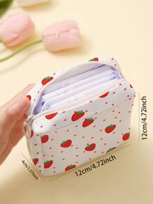 水果图案印花卫生巾收纳袋可重复使用卫生巾袋经期袋卫生袋适用于大学宿舍旅行浴室学校
