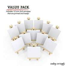 Supply - Lienzo de 3 x 3 pulgadas para pintar con caballete (paquete de 10) - Blanco - Ver 2