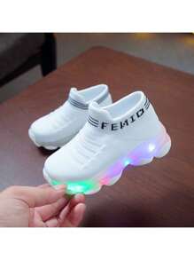 Zapatillas casual para niños con luces LED - Blanco - Ver 1