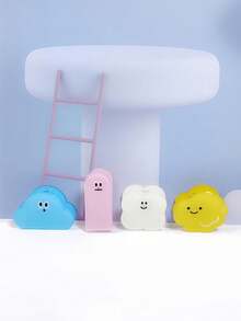 1入組卡通可愛雲朵大拇指向上亞克力文具夾/書籤 - 白色 - 查看 1