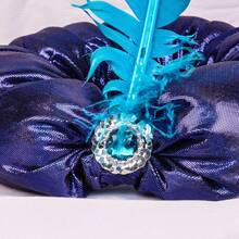 復古女款皇家藍色舞蹈羽毛寶石裝飾亮片頭飾阿桑阿拉伯帽篝火活動派對舞蹈哈薩克舞廣場舞服飾 - 寶藍色 - 查看 5