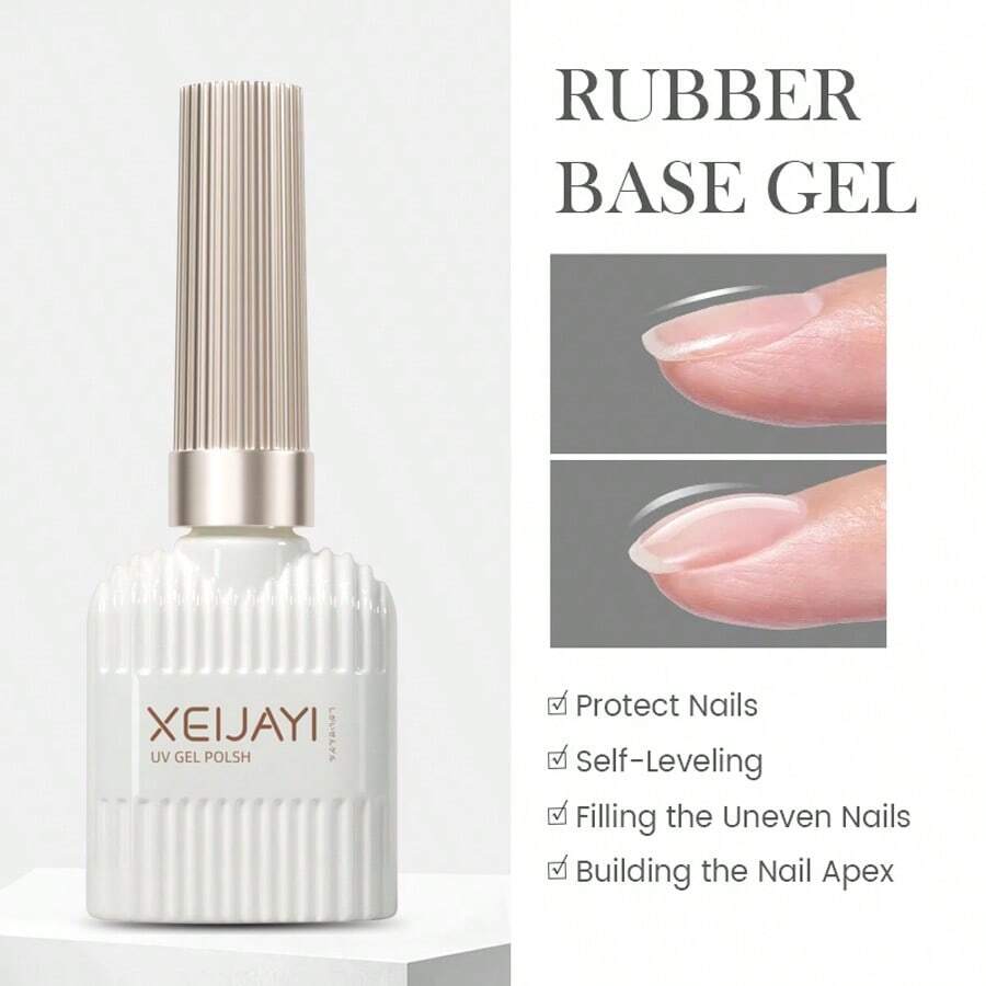 XEIJAYI 1片持久钻石凝胶底胶,光泽亮丽且可卸除,适用于LED美甲灯,是圣诞美甲设计的完美之选。 - 無色 - 查看 1