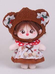 1套20cm娃娃裙,可愛甜美風格,手工diy公主裙衣服,娃娃配件 - 咖啡棕 - 查看 1