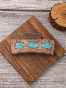 1個西式向日葵與字母圖案髮夾 - 彩色 - 查看 2