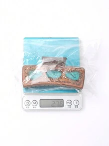 1個西式向日葵與字母圖案髮夾 - 彩色 - 查看 5