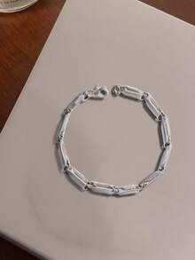 3入組嘻哈時尚不鏽鋼多層手鍊 - 銀色 - 查看 5