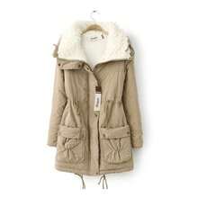 Parka De Algodón Para Mujer,Cálido Abrigo, Moda Coreana - Caqui - Ver 1