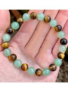 1件時尚白色好運手鍊-水晶療癒天然石材緩解壓力手鍊 - 彩色 - 查看 3